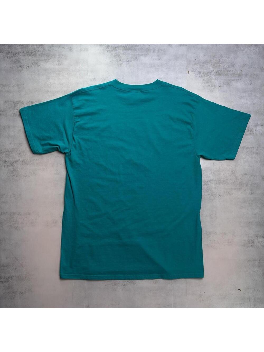 Vintage Teal Wolf Nature Graphic T-Shirt - Picture 8 of 8